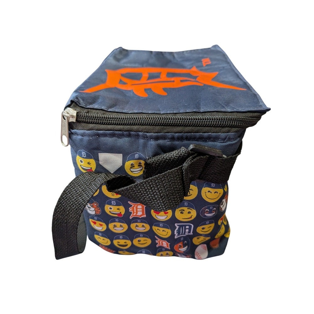 Detroit Tigers MLB Lunch Bag Insulated Cooler Emoji Print Navy Blue Orange